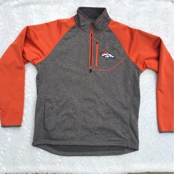 NFL Denver Broncos Pullover 1/4 Zip Jacket Fan Favorite EUC - Picture 1 of 8